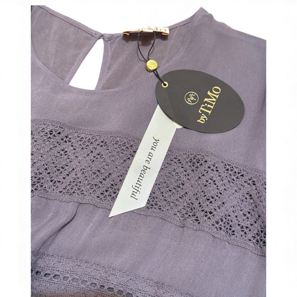 BOHO Long Sleeve Lace Dress in Lavender